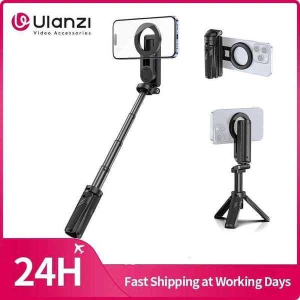 ulanzi JJ03 Magnetic Phone Tripod Wireless Phone Grip Selfie Stick Desktop Tripod for iPhone 16 15 14 13 Pro Max X250719