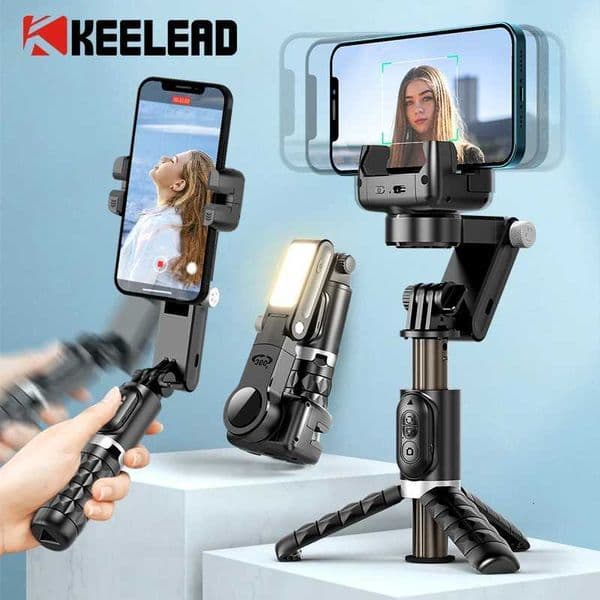 18 Desktop Following the Shooting Mode Gimbal Stabilizer Selfie Stick Tripod with Fill Light for iPhone Cell Phone Smartphone X250719