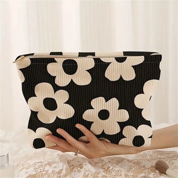 Printed Corduroy Zipper Makeup Bag Lightweight Multifunctional Cosmetic Storage Bag Woman Make Up Bags Makeup Pouch Cosmetic Bag 250714BJ