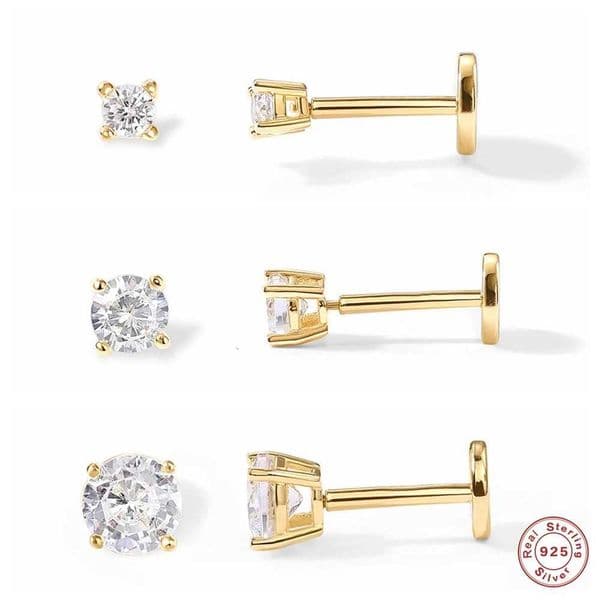 1Piece 925 Sterling Silver Labret Lip Ring Zircon Ear Studs Earrings For Women 2/3/4mm Tragus Cartilage Piercing JewelryXJ250718