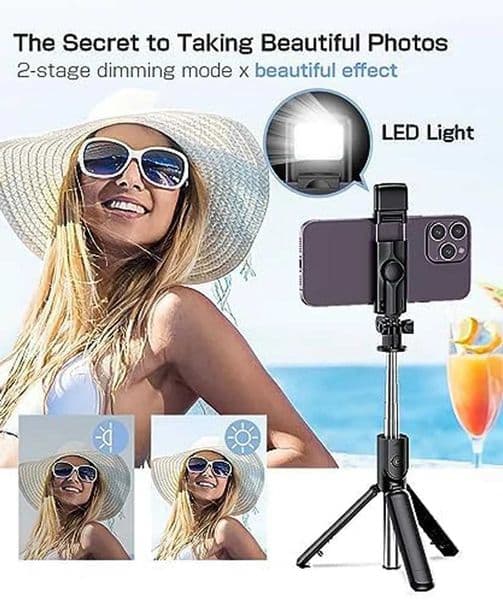 Bluetooth Cell Phone Selfie Stick Tripod Wireless Remote Multifunctional Extendable Portable Phone Stand Video X2507191