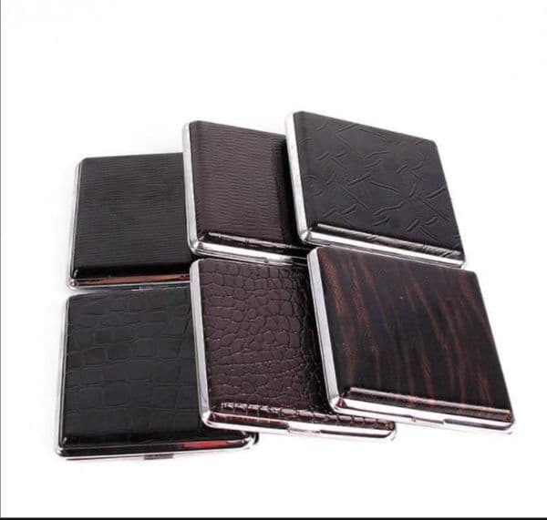 Factory direct sale men's 20 elastic belt cigarette case portable multi textures mixed cigarette box wholesale