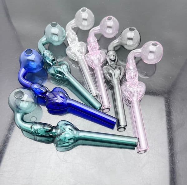 Glass Pipes Smoking Manufacture bongs blown hookah Hot selling elongated large bubble curved pot beauty glass pipe