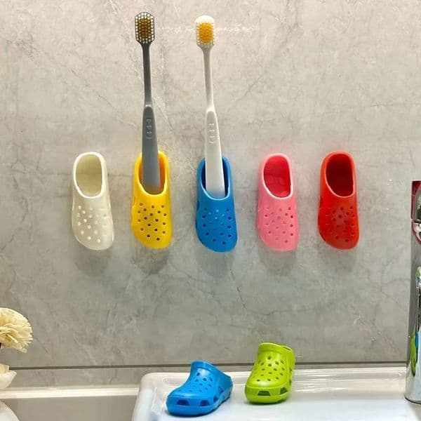 Wall Mounted Ins Toothbrush Storage Rack Creative Hole Shoe Toothbrush Holder Bathroom Toothpaste Organizer Shelf 250714