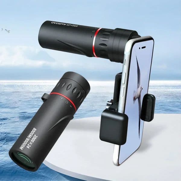 2000x24 HD Monocular Telescope Mini Portable Mobile Phone with Holder Outdoor Camping Hunting Birdwatching Telescopes y250708