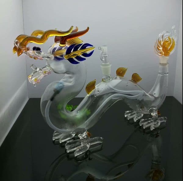 Smoking Pipes bongs Manufacture Hand-blown hookah Large colored glass dragon pot