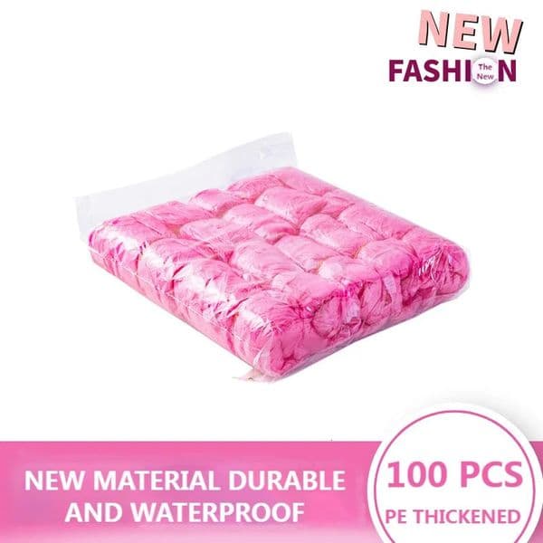 100pcs/sets Plastic Disposable Waterproof Shoe Covers Non-Slip Wear-Resistant Cleaning Overshoes Outdoor Rainy Day Carpet Clean 250714