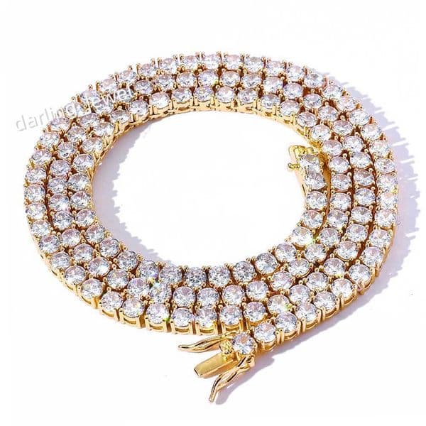 Wholesale Womens Silver 925 Mossanite Moissanite Tennis Chain Necklace Exclusive Discount Perfect Mens Gift