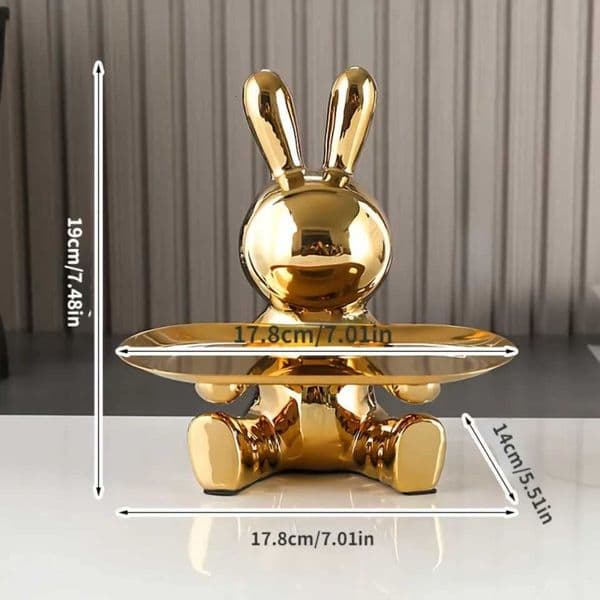 1pc Bear Rabbit Tray Storage Ornament for Home Decoration Art Craft Entrance Key Storage Tray for Bookshelf Home Living Room Office X250721