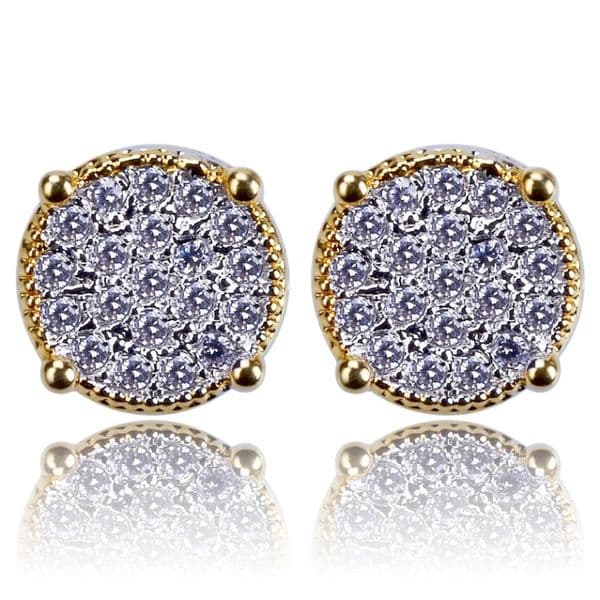 Hip-Hop Style Men's & Women's Stud Earrings with Ice CZ Rocks - Trendy Hipster Accessory for Weddings