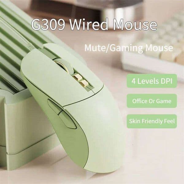New USB Wired Gaming Mouse Ergonomic RGB Backlit Green Mice Silent Optical Girl Gamer Mause For Laptop PC Computer Office