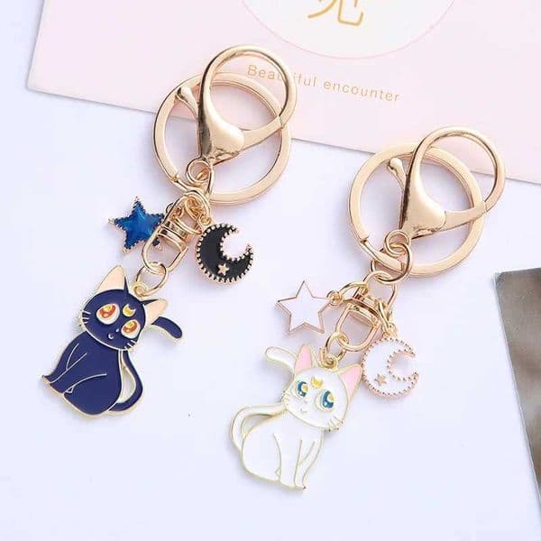 Sailor Keychain Moon Sweet Cat Girl Car Metal Key Chain Creative Cartoon Cute Couple Gift Bag Pendant Women Metal wholesale W250721