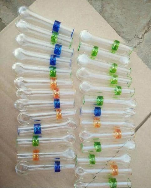 Hookahs Transparent Coloured Glass Suction Nozzle Wholesale Glass Hookah, Glass Water Pipe Fittings,