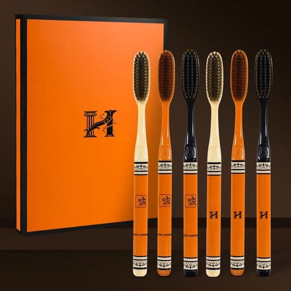 Yard Decor Luxury Soft Bristle Toothbrush Set, 6-Pack - Gentle Adult Toothbrushes With Long Head landscape Design For Sensitive Gums Garden Ornament