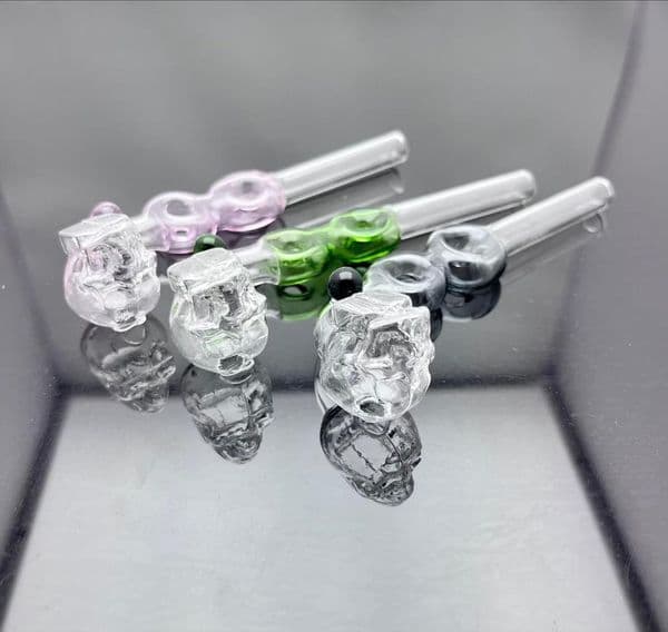 Glass Bowl Pipes Male Joint Colour Funnel Bowls Smoking Colored 8-character skeleton Ghost Head glass long casserole