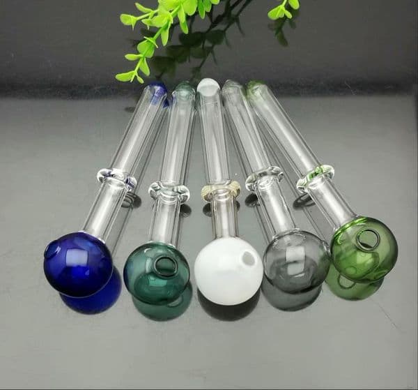 Glass Pipes Smoking Manufacture Hand-blown hookah Colorful single wheel color bubble straight smoke pot