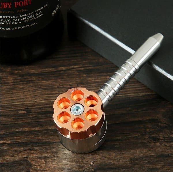 Smoking Aluminum alloy pipe with grinding device for cross-border foreign trade metal cigarette sets, convenient and detachable for cleaning