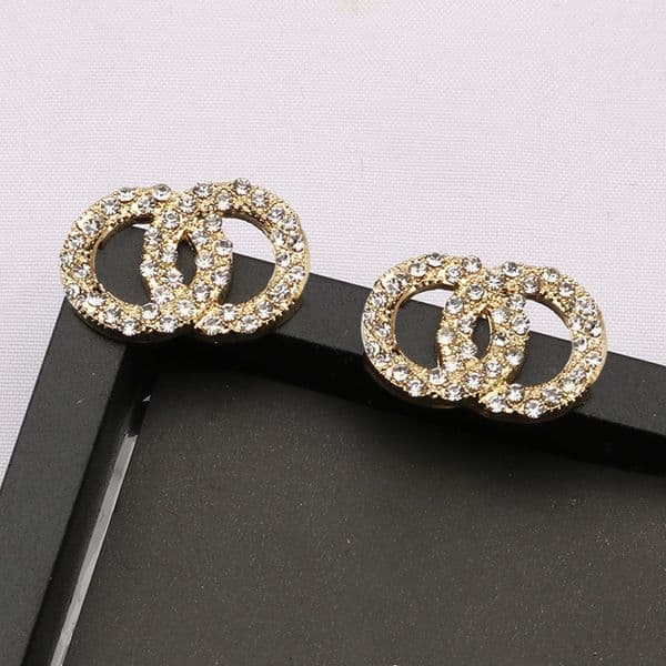 Designer Earrings Stud 18k Gold Plated Luxury Jewelry for Women Earings Letter Diamonds Earring Fashion Jewelry Accessories Gifts