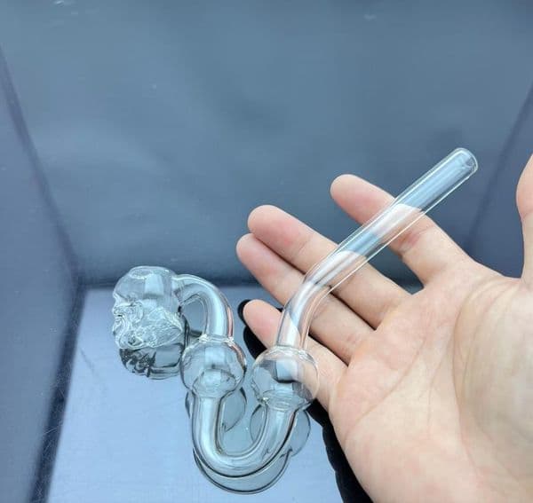 Glass Pipes Smoking Manufacture Hand-blown hookah Classic Transparent Double Bubble Skeleton Smoking Set
