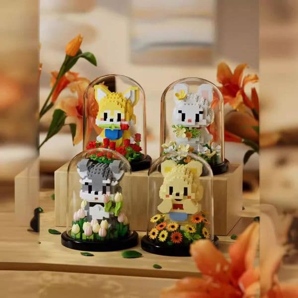 2026 New Everlasting Flowers And Roses Building Blocks Animal Bouquets Potted Plants Assembled Toys Handmade Gifts For Boys Girls 250722 Toys