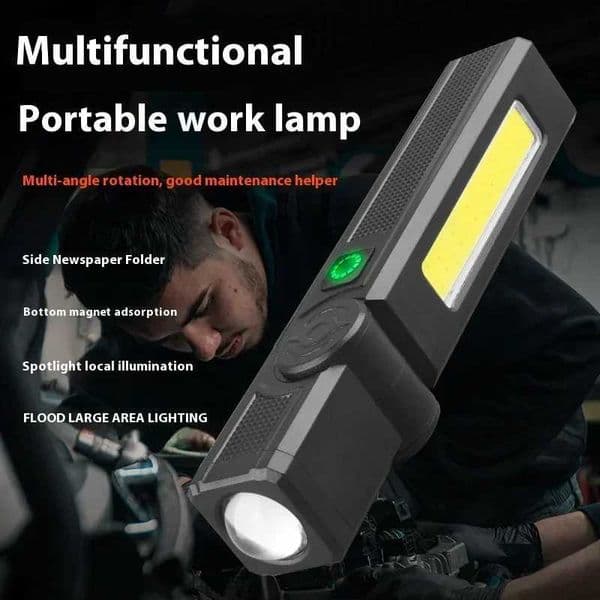 Multifunctional USB Rechargeable Flashlight with Magnet Powerful COB LED Work Light Waterproof Torch Z250722