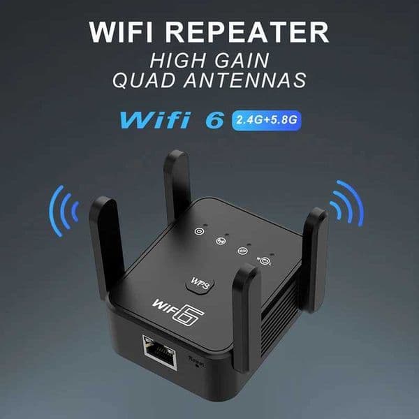 WIFI FIY WiFi6 AX1800 WPA3 Wifi Repeater Signal Amplifier 2.4G/5GHz 802.11AX Gigabit Wi-Fi 6 Extender Long Range Signal Expander XJ250723