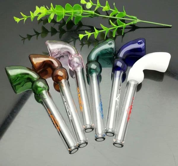 Glass Pipes Smoking Manufacture Hand-blown hookah The latest color curved dolphin printed glass pipe