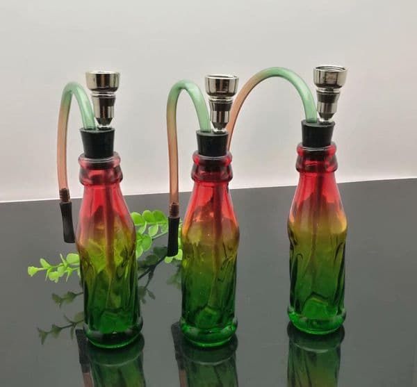 Glass Pipes Smoking Manufacture Hand-blown hookah Colored cola bottle, glass hookah bottle