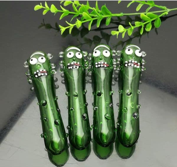 Glass Pipes Smoking Manufacture Hand-blown hookah Green cucumber baby pipe