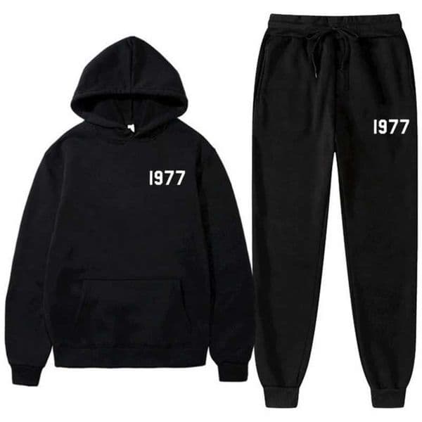 1977 Fashion Casual Hip Hop Streetwear Mens Womens Hooded Tracksuit Sweatshirt Sweatpants 2 Piece Sets Men Clothing J250721KZX7
