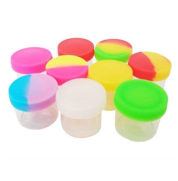 6ml Glass Bottles Dry Herb Wax Containers Case With Silicone Caps Storage Jars for Vapor Tobacco Dab Oils Liquid Tools Cream Holder ni475