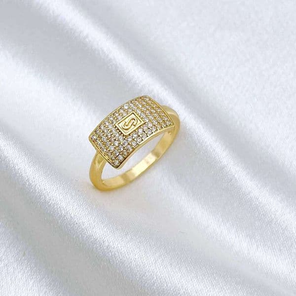 JML Factory Direct Sale Sparkling Dia Personality Hip Hop 14 Gold Laminated Cute Monaco Cubic Zirconia Rings De Oro Laminado