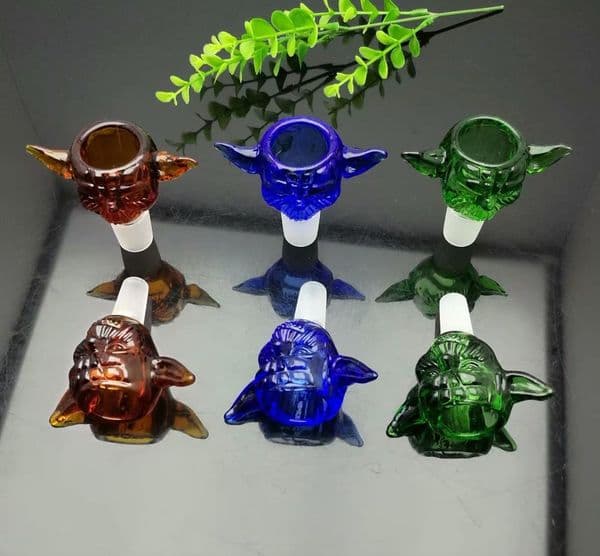Glass Pipes Smoking Manufacture Hand-blown hookah Colored wing glass bubble adapter 14mm