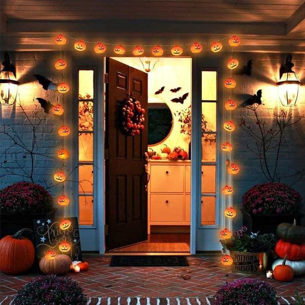 2025 20 LED 3m Lantern Battery-Powered Decorative Flash Halloween Pumpkin String Lights Suitable for Indoor and Outdoor Decoration X2507241
