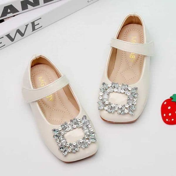 Girls Leather Shoes Chic Korean Style Rhinestones Buckle Little Big Kids Princess Mary Jane Children Fashion Dress Flats Sweet XJ250724