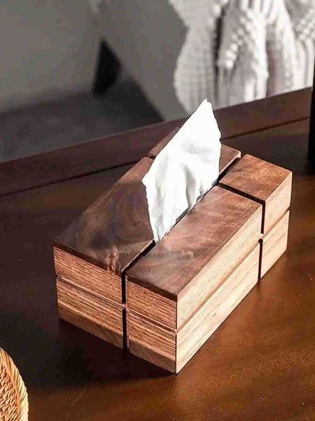 Nordic Wooden Tissue Box Creative Paper Box Walnut Tissue Holder Living Room Desktop Tea Table Home Decoration Storage Box M250724