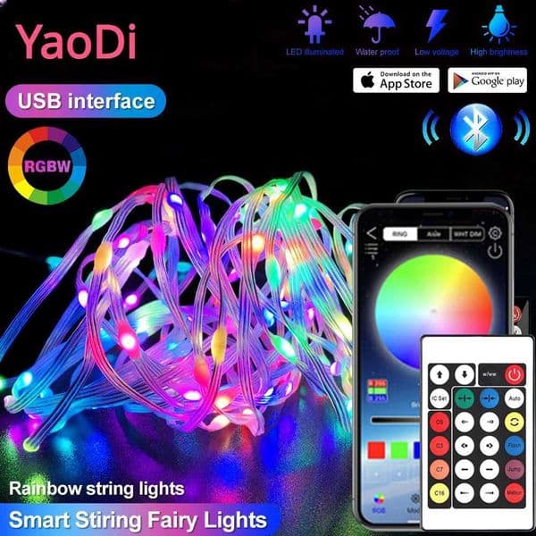 LED String Light Smart Bluetooth App Control Waterproof Garland Outdoor Fairy Lights for Christmas Holiday Party and Birthday Decoration X250724