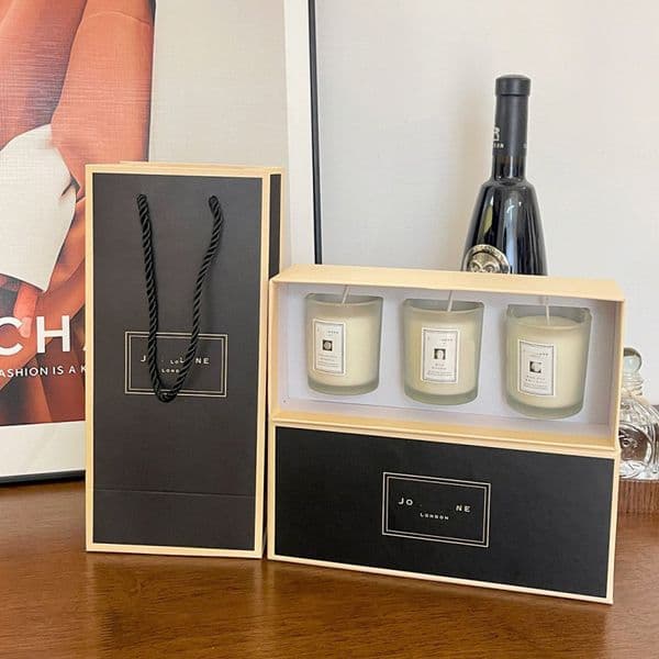 Aromatherapy candle freesia wind chime solid perfume durable fragrance smokeless scented candle home bedroom gift box packaging T260514