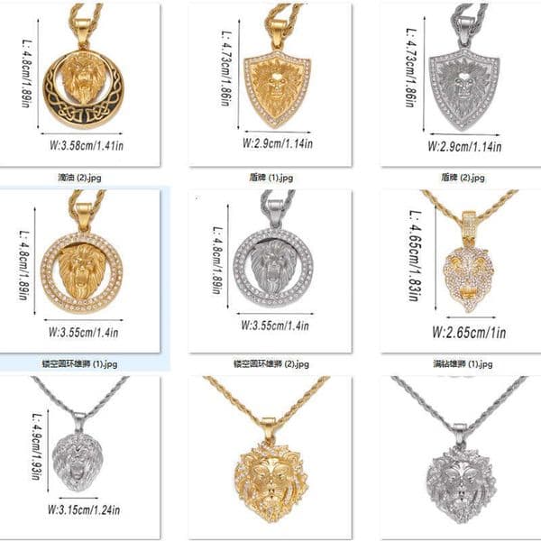 Exaggerated Personality Zinc Alloy Lion Pendant Hip-Hop Trend Street Dance Fashion Unisex Necklace