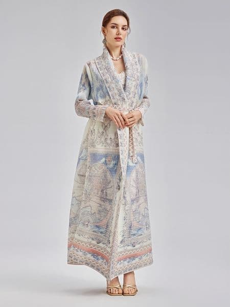 Ethnic ClothingThe Abaya long windbreaker for women is elegant, loose, large-sized printed cardigan and shawl in an Arabian style. It's trendy NZ009