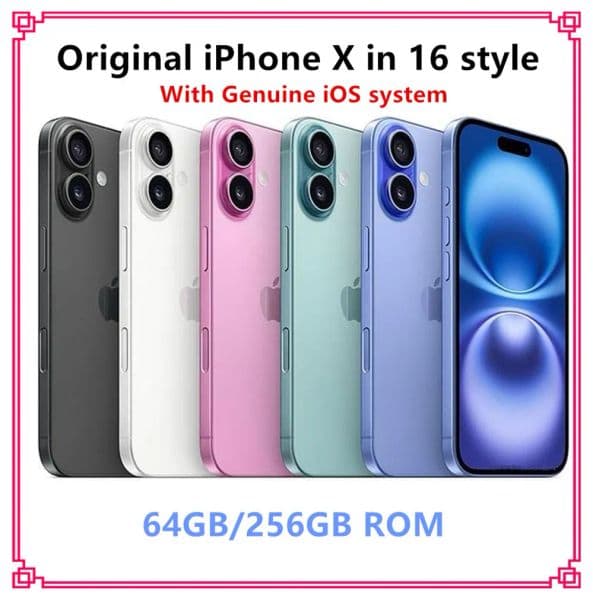 DIY iPhone Original Unlocked iphone Xr convert to iphone 16 Cellphone 3G RAM 64GB 128GB 256GB ROM Mobile phone face id