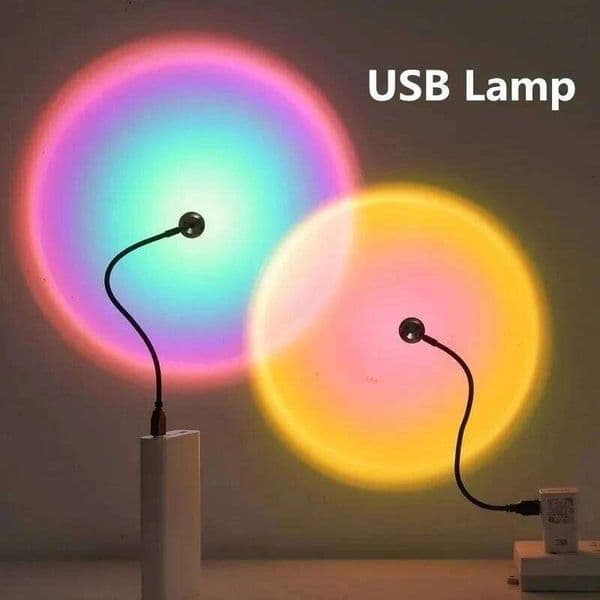 USB Sunset Mobile Phone Self LED Rainbow Neon Night Projector Photography Wall Atmosphere Light