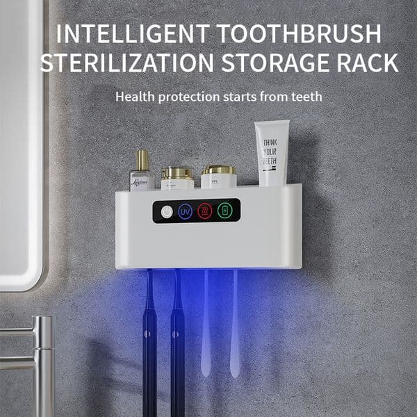 Cross border toothbrush storage rack toothbrush UV drying no punching storage toothbrush wholesale