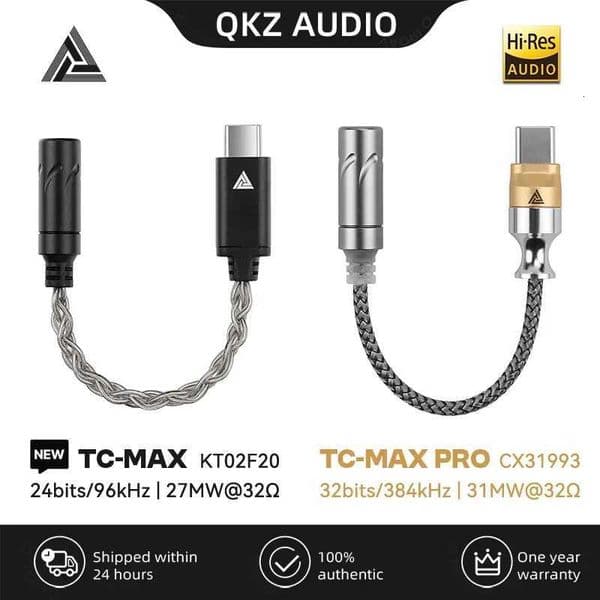 100% Authentic Product QKZ Headphone Audio Adapter HiFi DAC USB Type-C to 3.5mm Amplifier Decoder IEM AMP Mobile Phone Adapter TC-MAX Pro X250726