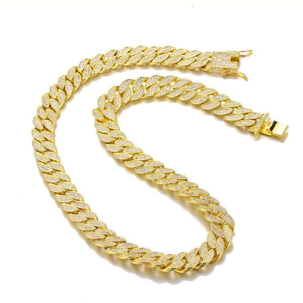 Men's Rap Accessories New Cuban Chain High-Quality Light Full Dia 15mm Hip-Hop Necklace Free delivery