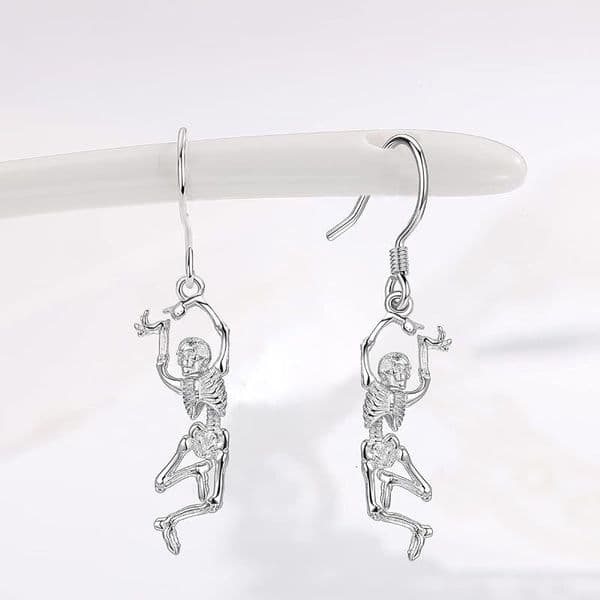 Gothic Halloween Style Creative Personality Dancing Skeleton Earrings for Women