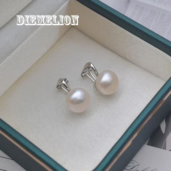 Fashion No Piercing Natural Freshwater Pearl Ear Clip on Earrings 925 Sterling Silver No Hole Earring for Women Wedding Jewelry 250723