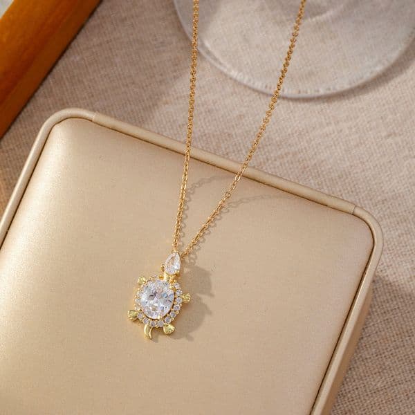 HOT Turtle Light Temperament Full Necklace for Women Fashion Internet Celebrity Clavicle Titanium Steel Chain