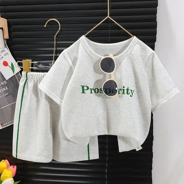 Childrens Shortsleeved Suit Girls Boys Tshirt Summer Baby Fashion Sports Casual Sets Clothes Clothing 250725