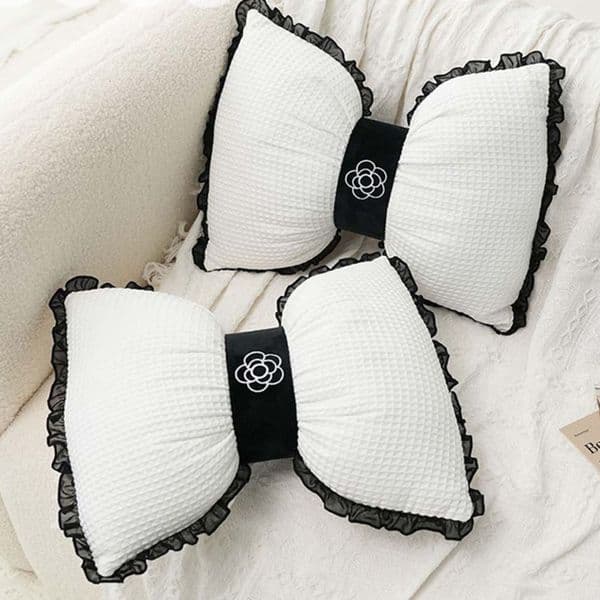 2026 Waffle Bowknot cologne Cushion Lace Edge Summer Cool Breathable Comfortable perfume Waist Support Girly Living Room Pillow 250726 Free Shipping